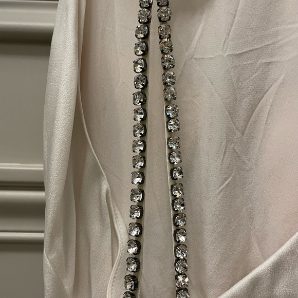 Jason Wu Swarovski Crystal Strap Silk Gown White Size 6 - Picture 8 of 12